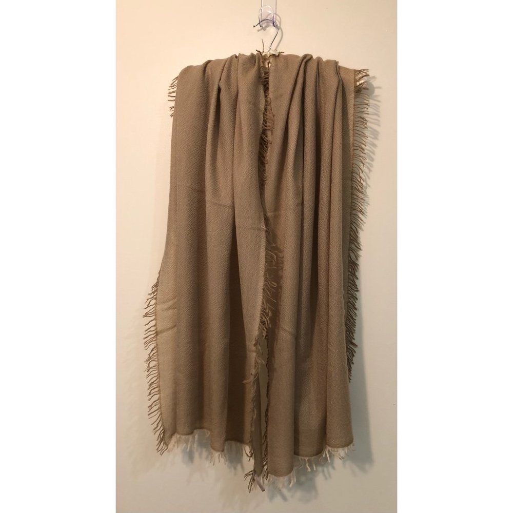 Nordstrom 100% Cashmere Tan Tissue Weight Scarf